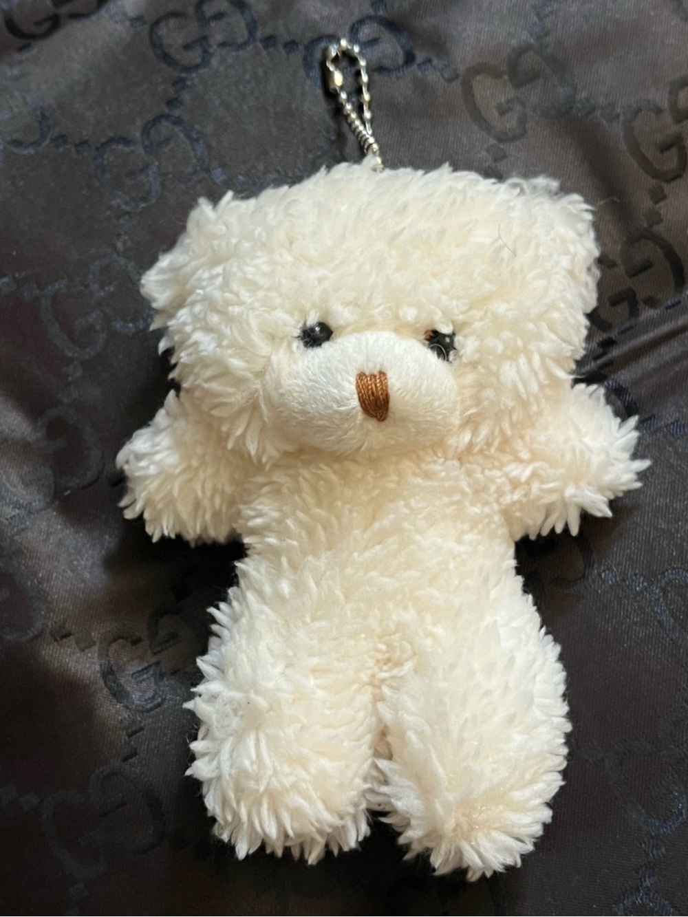 🧸 NEW Teddy Bear Bag Charm Plush Off White Cream Y2K Cute Kawaii